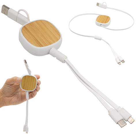 Cable Multicargador Bambú