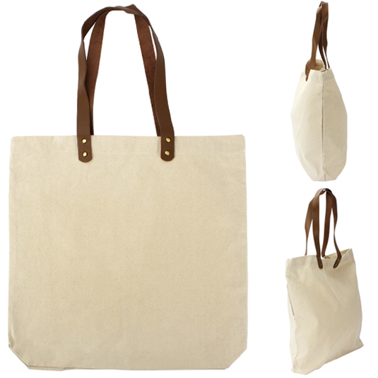 Bolsa Canvas asas de Cuero