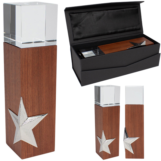Trofeo Madera Cristal Estrella