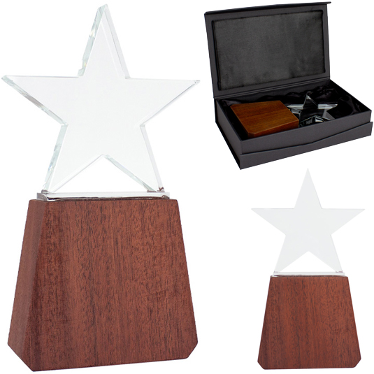 Trofeo Madera Cristal Estrella