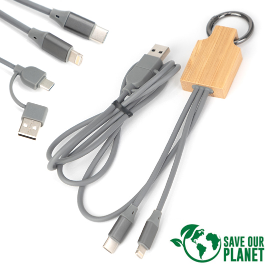 Cable Multicargador Bambú
