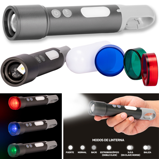Linterna Táctica 15 en 1 Recargable USB