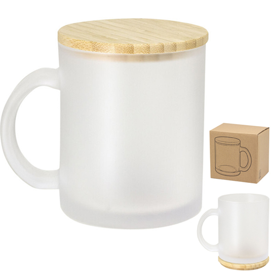  Taza Empavonado Vidrio Bambú 350cc