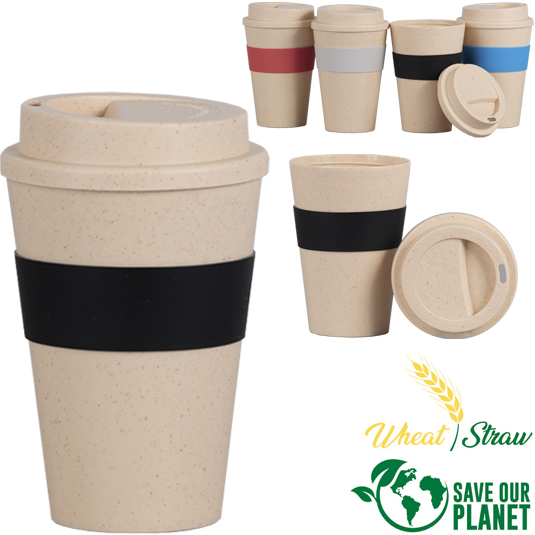 Mug Fibra de Trigo Banda Silicona 355cc