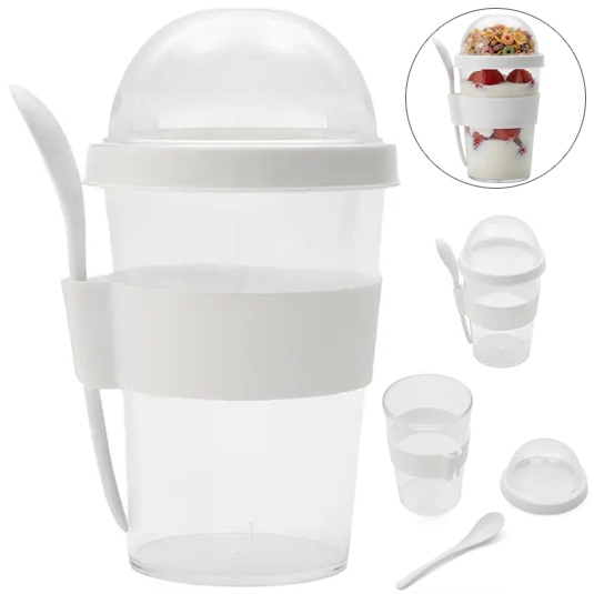 Vaso con Compartimiento y Cuchara