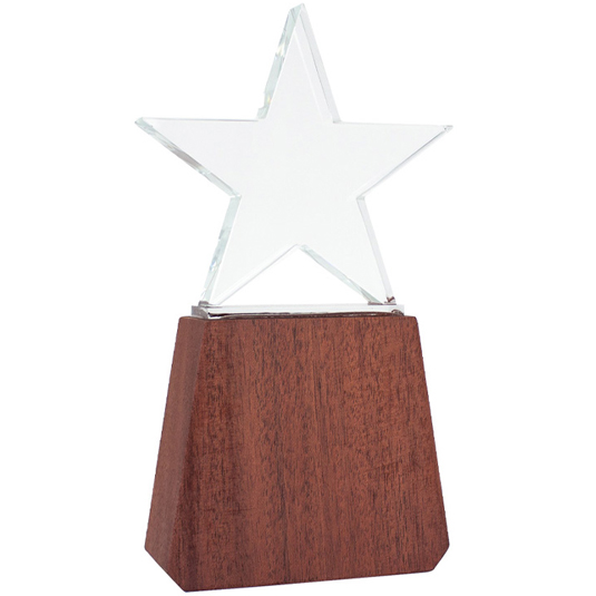 Trofeo Madera Cristal Estrella