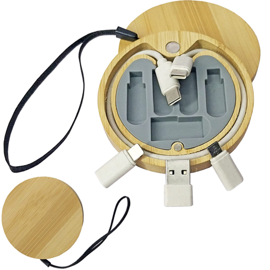 Cable Multicargador Bambú