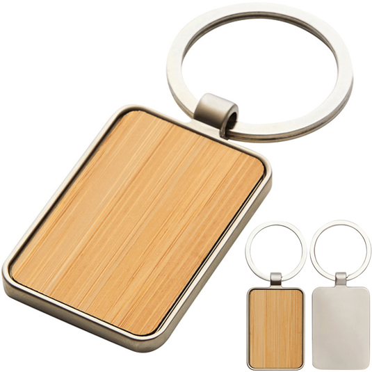 Llavero Rectangular de Bambú