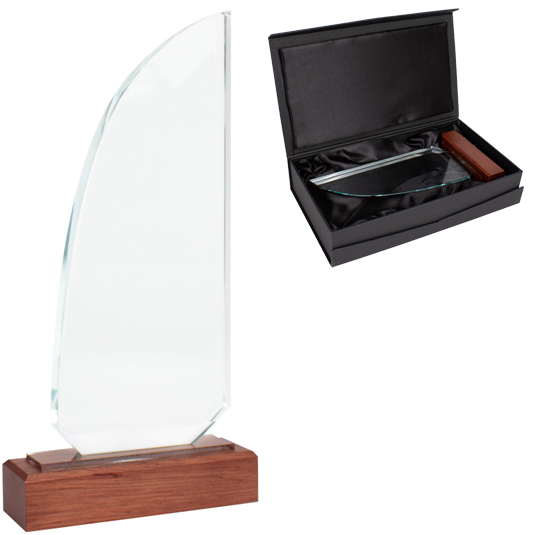 Trofeo Galvano de Madera y Cristal